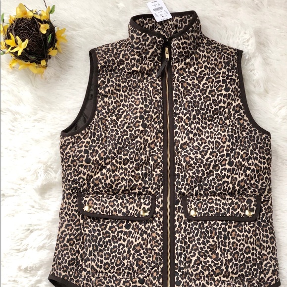 New with tags J CREW LEOPARD PRINT VEST 2 Pockets - Picture 8 of 8